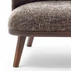 Stoffen fauteuil met massief houten onderstel Made in Italy - Pepina Viadurini
