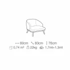 Stoffen fauteuil met massief houten onderstel Made in Italy - Pepina Viadurini