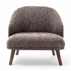 Stoffen fauteuil met massief houten onderstel Made in Italy - Pepina Viadurini