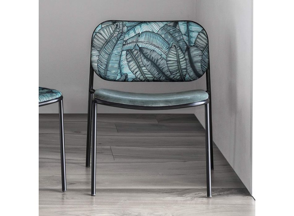 Woonkamer fauteuil in stof en metaal Made in Italy 2 stuks - Sangria Viadurini