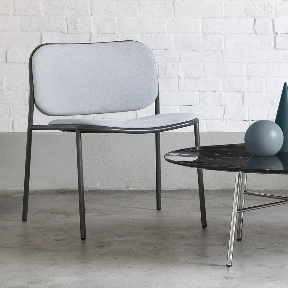 Woonkamer fauteuil in stof en metaal Made in Italy 2 stuks - Sangria Viadurini