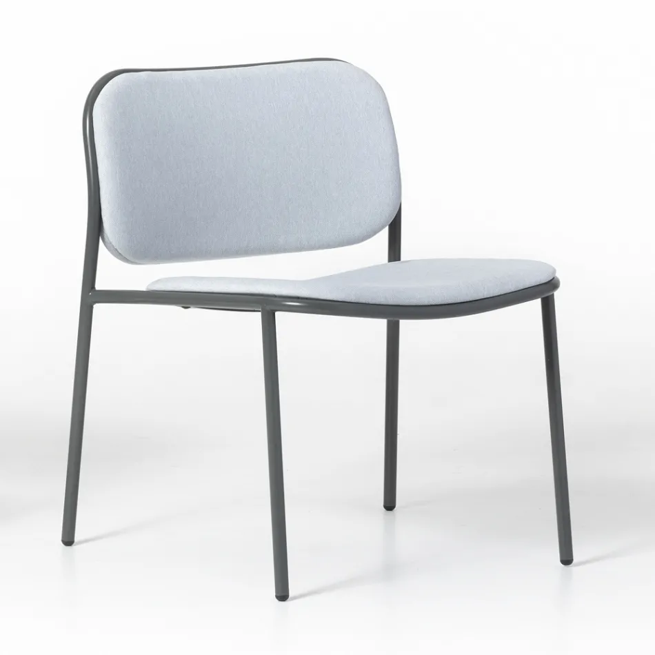 Woonkamer fauteuil in stof en metaal Made in Italy 2 stuks - Sangria Viadurini