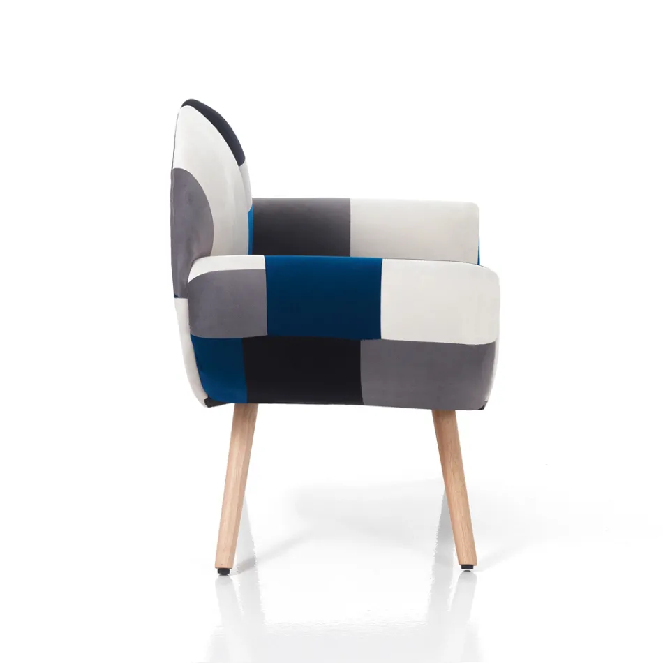 Woonkamerfauteuil met patchworkstof - Bromo Viadurini