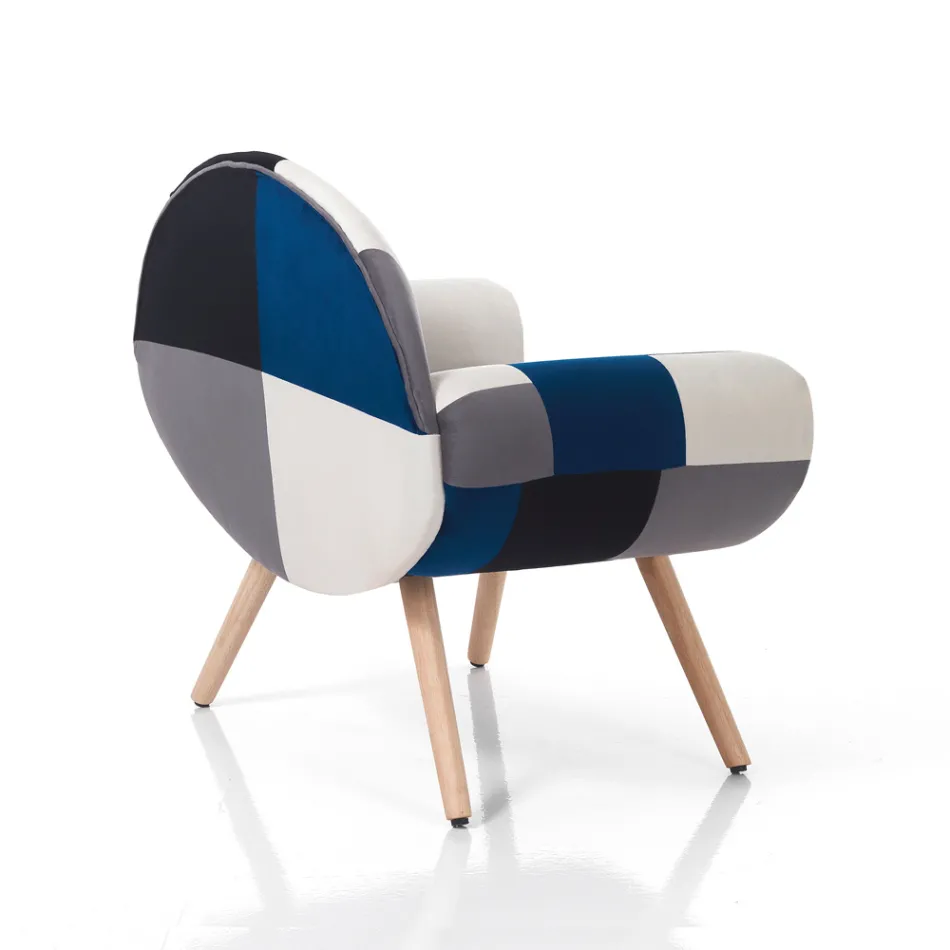 Woonkamerfauteuil met patchworkstof - Bromo Viadurini
