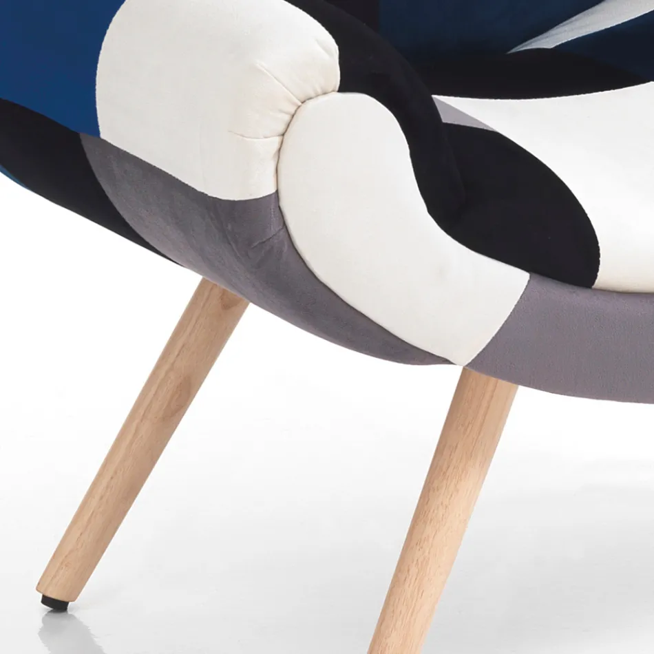 Woonkamerfauteuil met patchworkstof - Bromo Viadurini