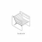 Woonkamer fauteuil in glas en zitting in wit leer Modern design - Tecna Viadurini