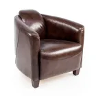 Woonkamer Fauteuil Geheel Gemaakt in Verouderd Effect Vintage Leer - Stempel Viadurini