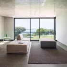 Vierkante woonkamerfauteuil bekleed met stof Made in Italy - Lilium Viadurini