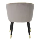 Woonkamer fauteuil bekleed met stof met moderne houten poten - Ezia Viadurini