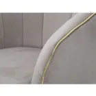 Woonkamer fauteuil bekleed met stof met moderne houten poten - Ezia Viadurini