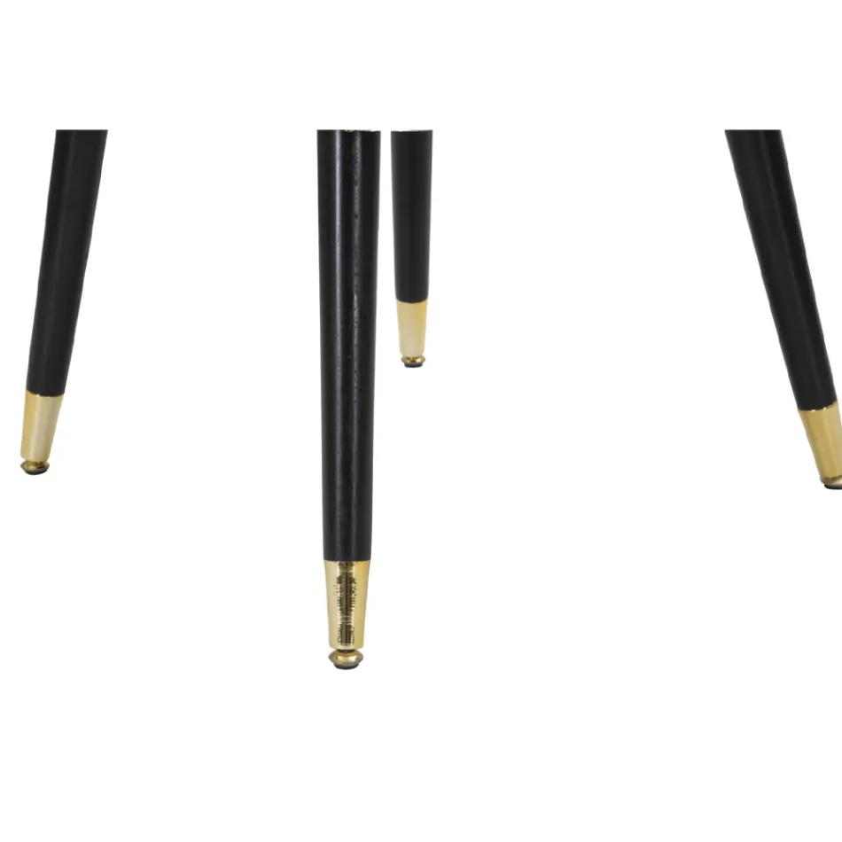 Woonkamer fauteuil bekleed met stof met moderne houten poten - Ezia Viadurini