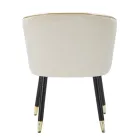 Woonkamer fauteuil bekleed met stof met moderne houten poten - Ezia Viadurini