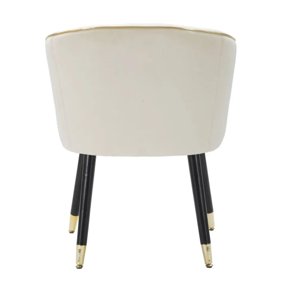 Woonkamer fauteuil bekleed met stof met moderne houten poten - Ezia Viadurini