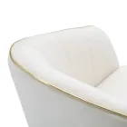 Woonkamer fauteuil bekleed met stof met moderne houten poten - Ezia Viadurini