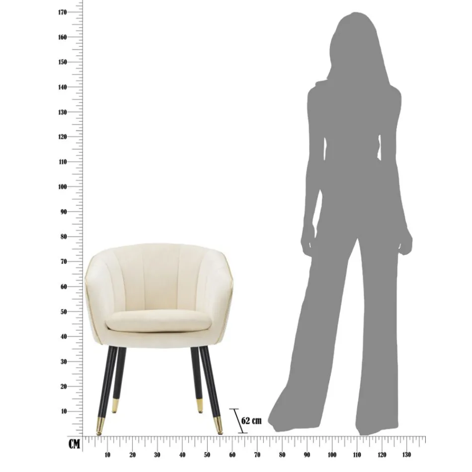 Woonkamer fauteuil bekleed met stof met moderne houten poten - Ezia Viadurini