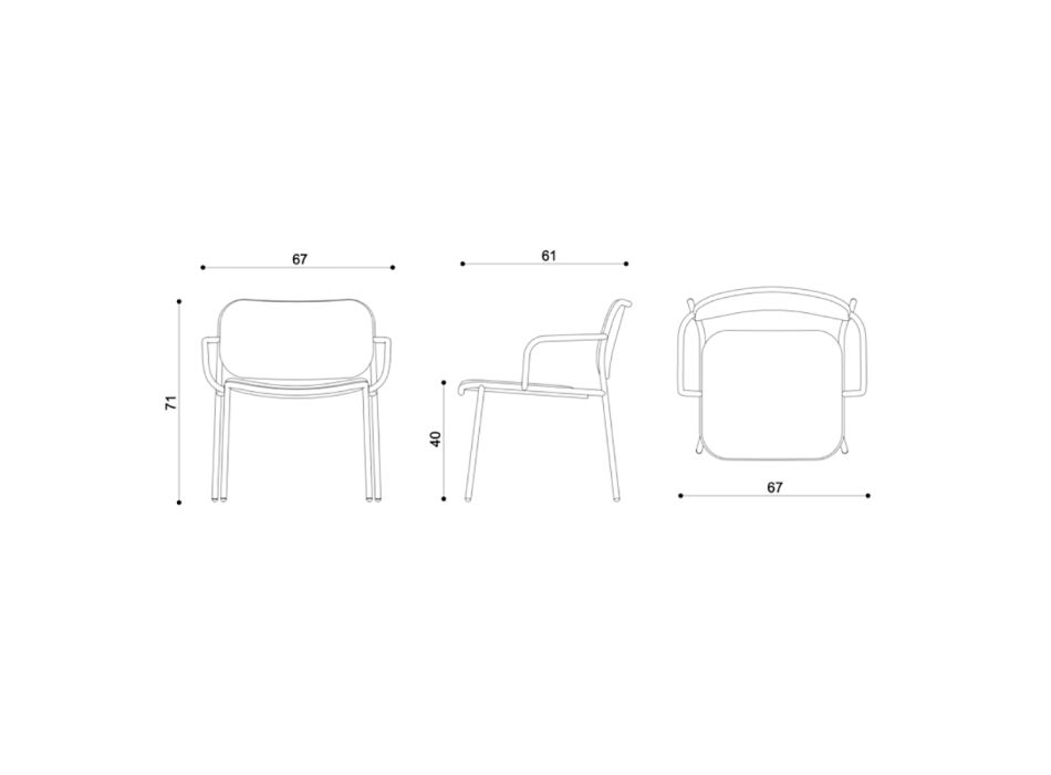 Woonkamer fauteuil bekleed met stof Made in Italy 2 stuks - Sangria Viadurini