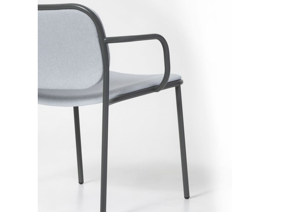 Woonkamer fauteuil bekleed met stof Made in Italy 2 stuks - Sangria Viadurini