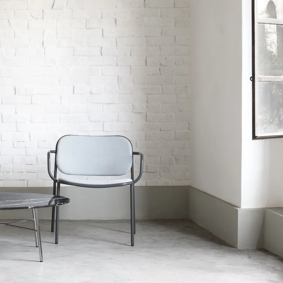 Woonkamer fauteuil bekleed met stof Made in Italy 2 stuks - Sangria Viadurini