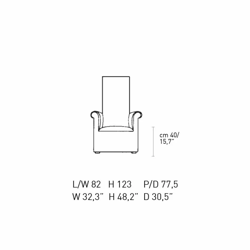 Woonkamer fauteuil bekleed met zwart en wit fluweel Gemaakt in Italië - Gedda Viadurini