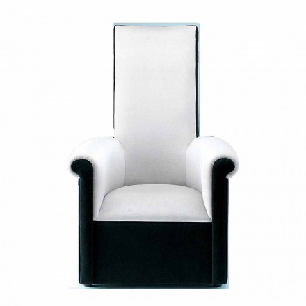 Woonkamer fauteuil bekleed met zwart en wit fluweel Gemaakt in Italië - Gedda Viadurini