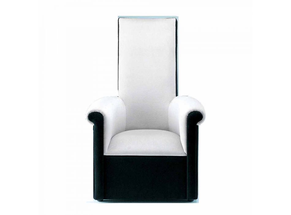Woonkamer fauteuil bekleed met zwart en wit fluweel Gemaakt in Italië - Gedda Viadurini
