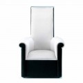 Woonkamer fauteuil bekleed met zwart en wit fluweel Gemaakt in Italië - Gedda