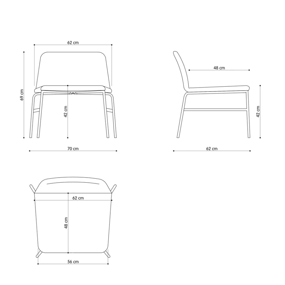 Hoogwaardige woonkamerfauteuil van stof en metaal, gemaakt in Italië - Molde Viadurini