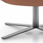 Draaibare woonkamerfauteuil in leer en metaal Made in Italy - Butterfly Viadurini