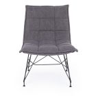 Woonkamer fauteuil in zwart staal en polyester designstof - Susana Viadurini