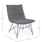Woonkamer fauteuil in zwart staal en polyester designstof - Susana Viadurini