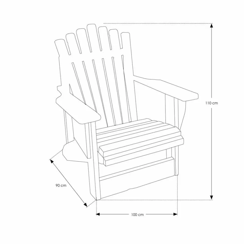 Geregenereerde massief teakhouten woonkamerfauteuil - Boatta Viadurini