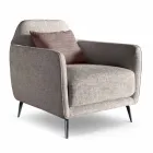 Woonkamer fauteuil in stof met metalen poten Made in Italy - kersen Viadurini