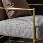 Stoffen woonkamer fauteuil met metalen structuur Made in Italy - Manilla Viadurini