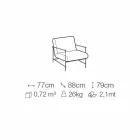 Stoffen woonkamer fauteuil met metalen structuur Made in Italy - Manilla Viadurini