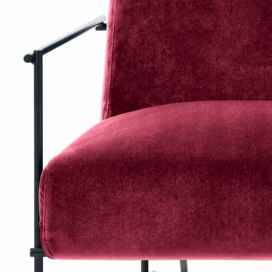 Stoffen woonkamer fauteuil met metalen structuur Made in Italy - Manilla Viadurini