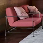 Stoffen woonkamer fauteuil met metalen structuur Made in Italy - Manilla Viadurini