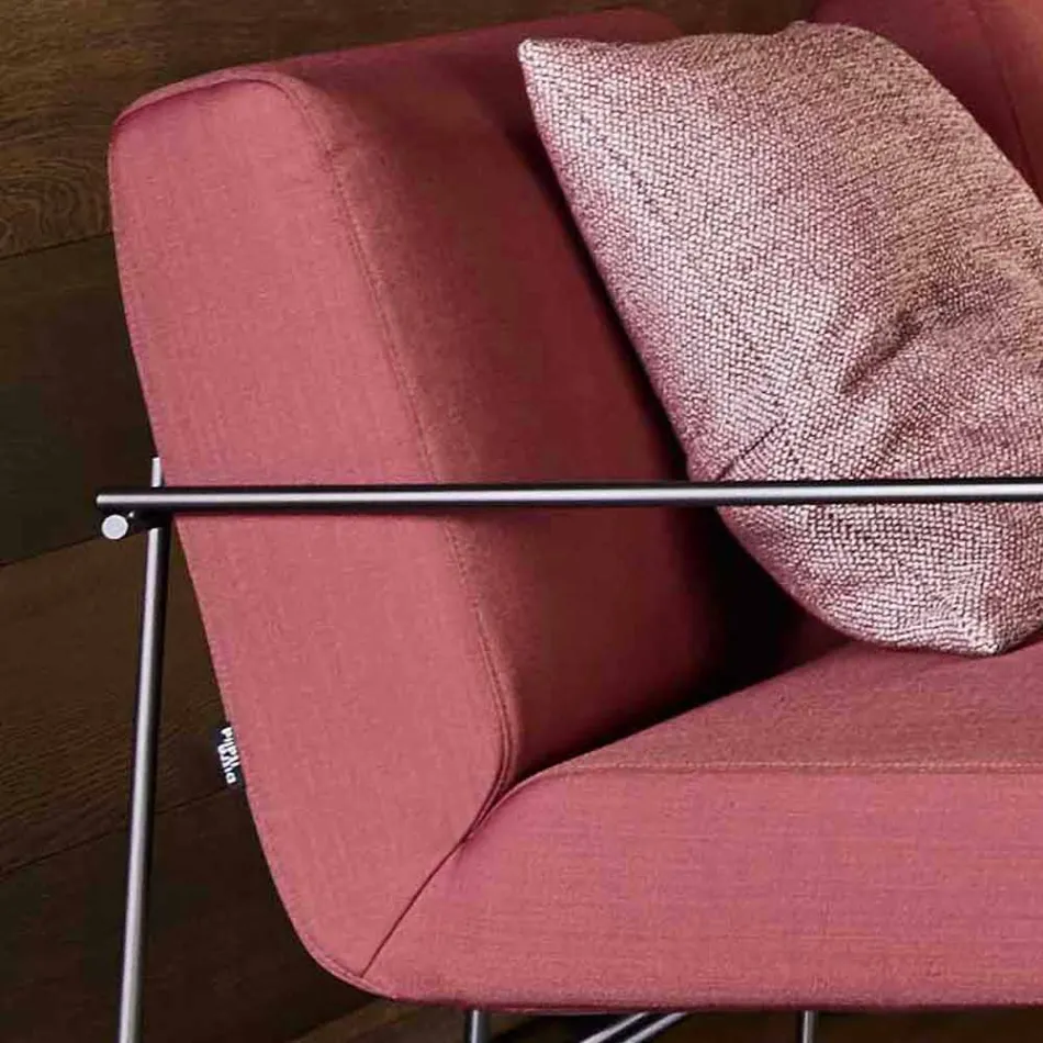Stoffen woonkamer fauteuil met metalen structuur Made in Italy - Manilla Viadurini