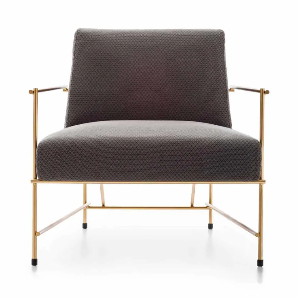 Stoffen woonkamer fauteuil met metalen structuur Made in Italy - Manilla Viadurini