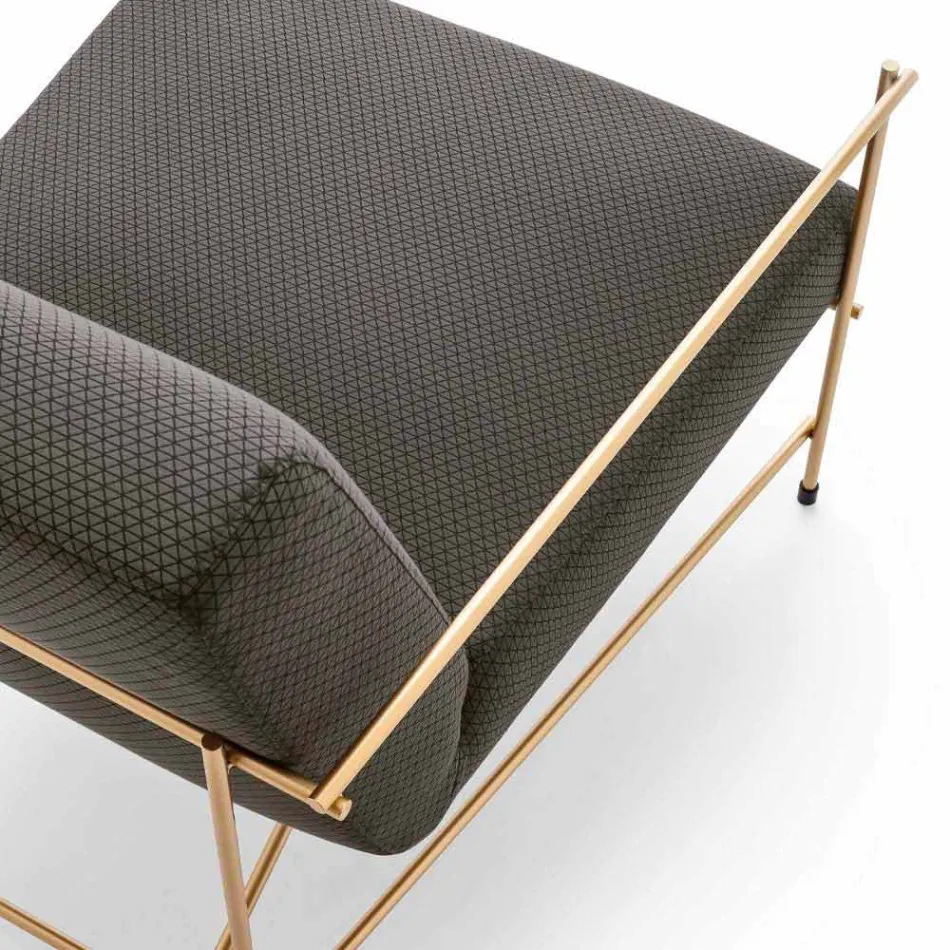Stoffen woonkamer fauteuil met metalen structuur Made in Italy - Manilla Viadurini