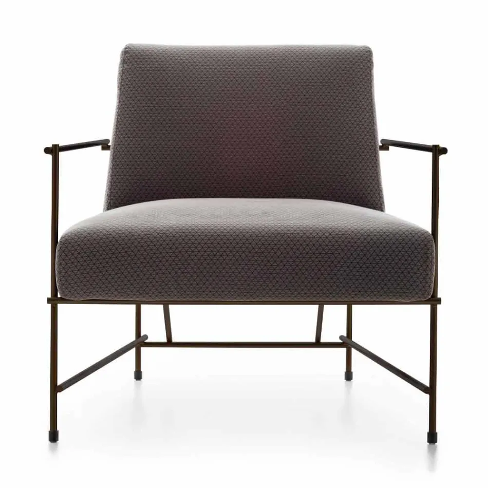 Stoffen woonkamer fauteuil met metalen structuur Made in Italy - Manilla Viadurini