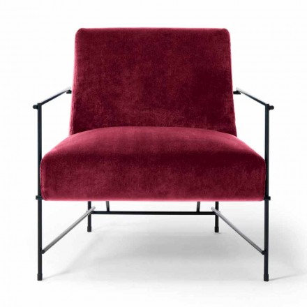 Stoffen woonkamer fauteuil met metalen structuur Made in Italy - Manilla Viadurini
