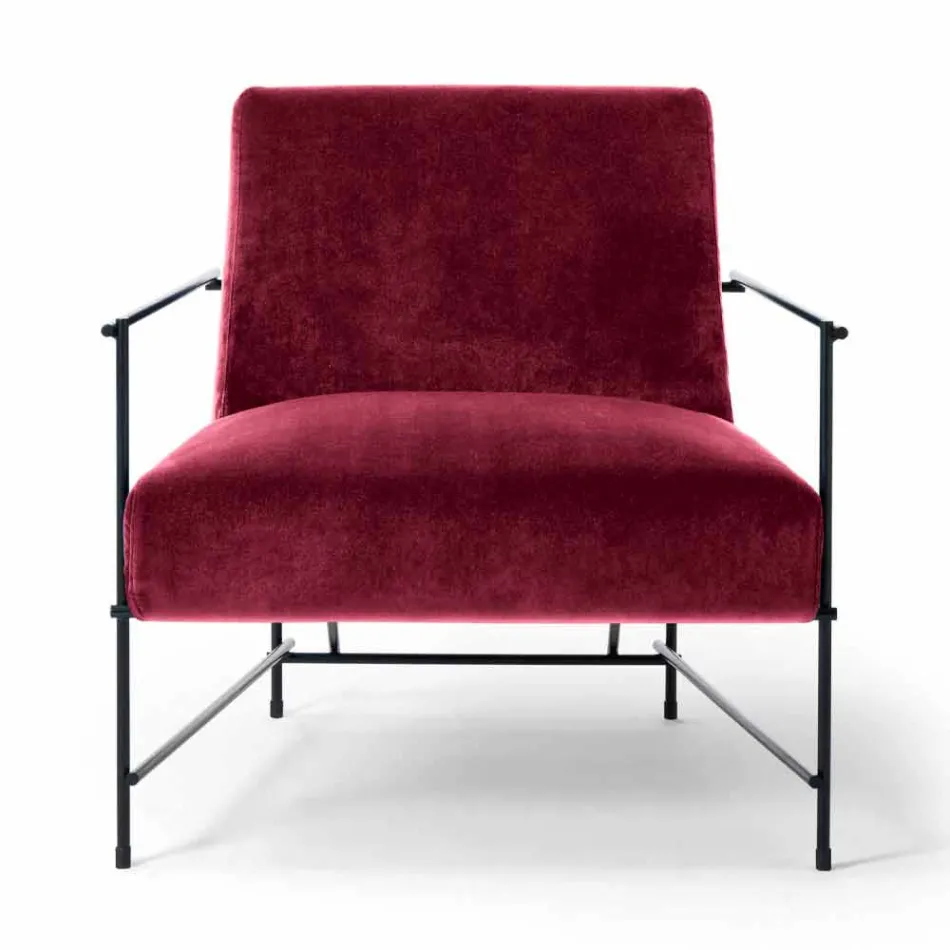 Stoffen woonkamer fauteuil met metalen structuur Made in Italy - Manilla Viadurini
