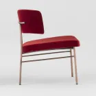 Fluwelen woonkamerfauteuil met metalen structuur Made in Italy - Alaska Viadurini
