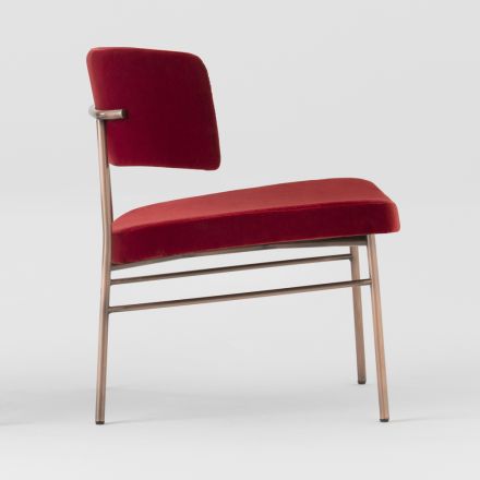 Fluwelen woonkamerfauteuil met metalen structuur Made in Italy - Alaska Viadurini