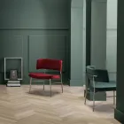 Fluwelen woonkamerfauteuil met metalen structuur Made in Italy - Alaska Viadurini