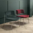 Fluwelen woonkamerfauteuil met metalen structuur Made in Italy - Alaska Viadurini