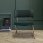 Fluwelen woonkamerfauteuil met metalen structuur Made in Italy - Alaska Viadurini