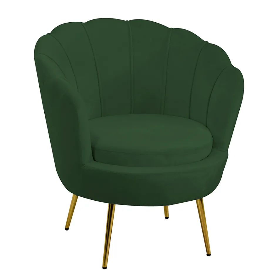 Woonkamer fauteuil van metaal en fluweel - Achtergrond Viadurini