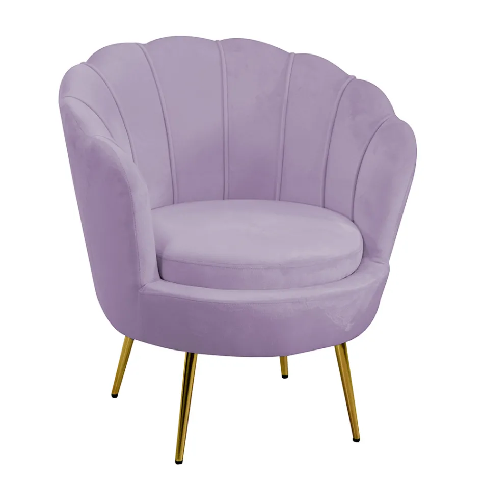 Woonkamerfauteuil van metaal en fluweel - Achterkant Viadurini