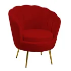 Woonkamerfauteuil van metaal en fluweel - Achterkant Viadurini